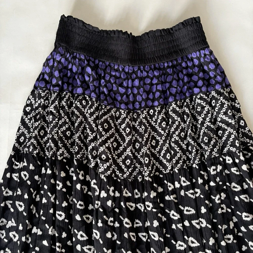 VTG Carole Little x Saint Tropez West Women Skirt 8 Whimsigoth Witchy Broomstick